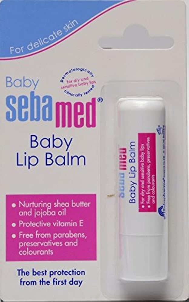 SebaMed Baby Lip Balm 4.8 Gm|Soft Lips|With Shea Butter, Jojoba Oil & Beeswax, white