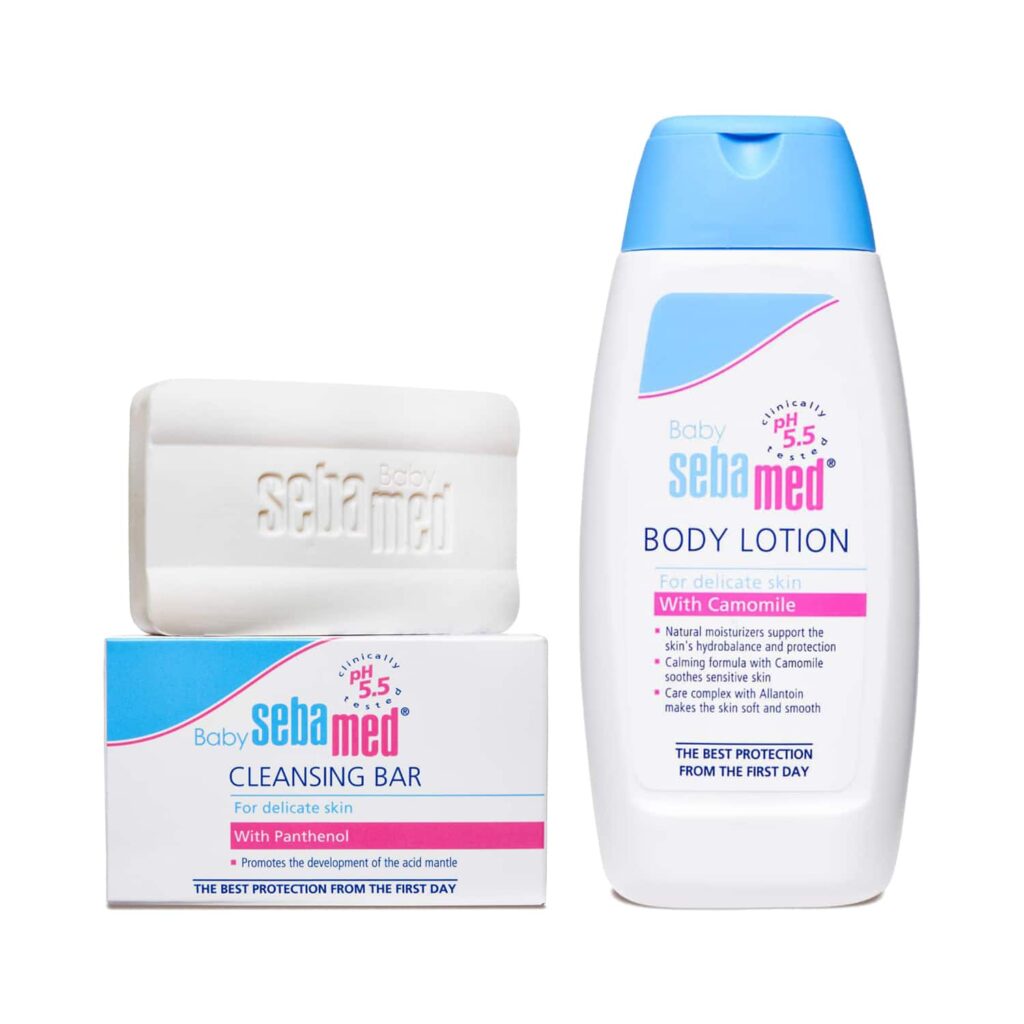 Sebamed Baby Lotion (100 ml) and Baby Cleansing Bar (100 g) Combo - Sebamed