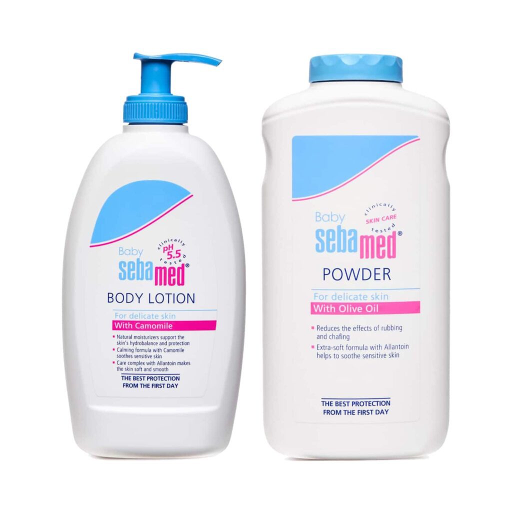 SebaMed Baby Lotion (400 ml) and Baby Powder (200 g) Combo - Sebamed
