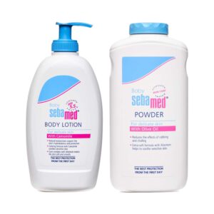 SebaMed Baby Lotion (400 ml) and Baby Powder (200 g) Combo - Sebamed