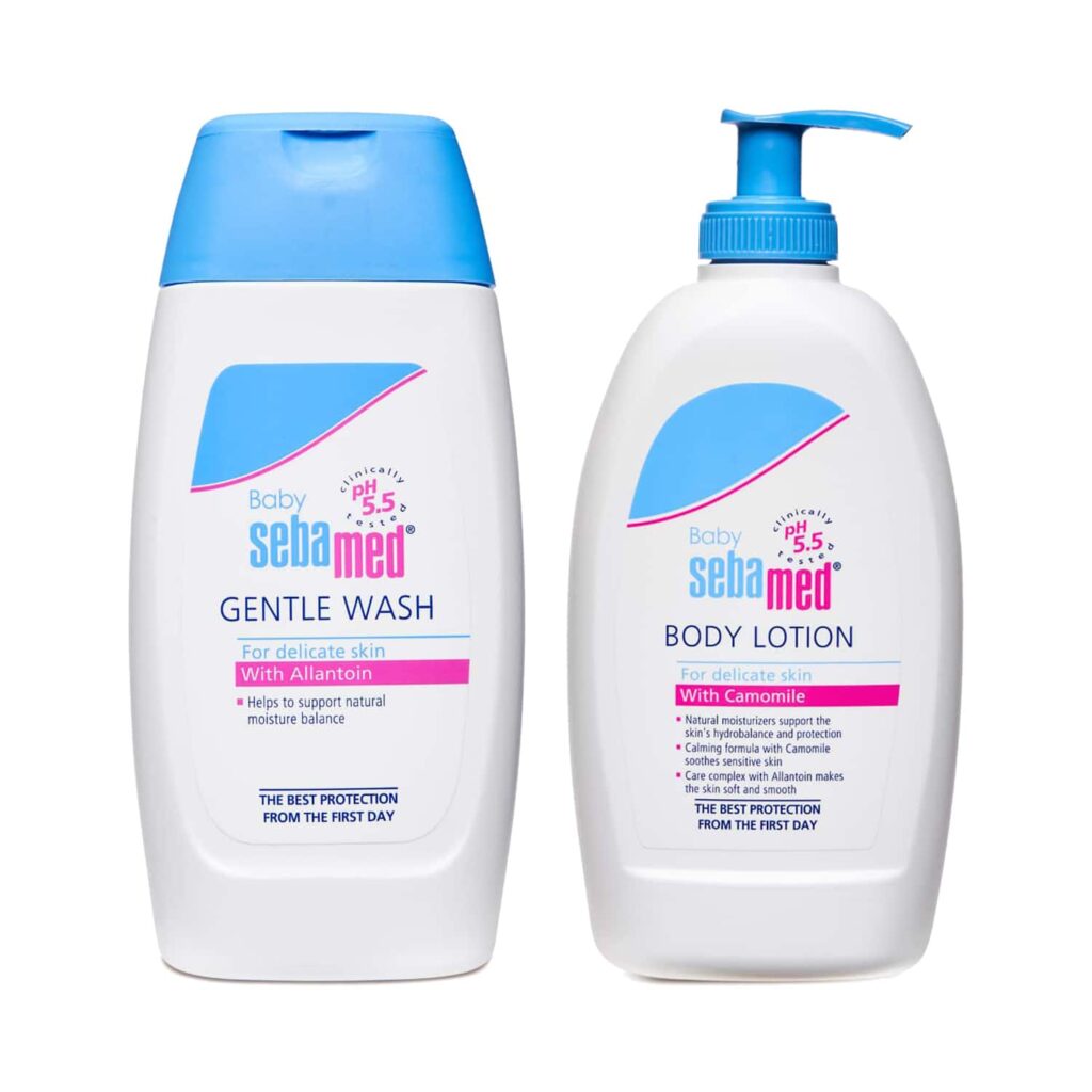SebaMed Baby Lotion (400 ml) and Sebamed Baby Wash Extra Soft (200 ml) Combo - Sebamed