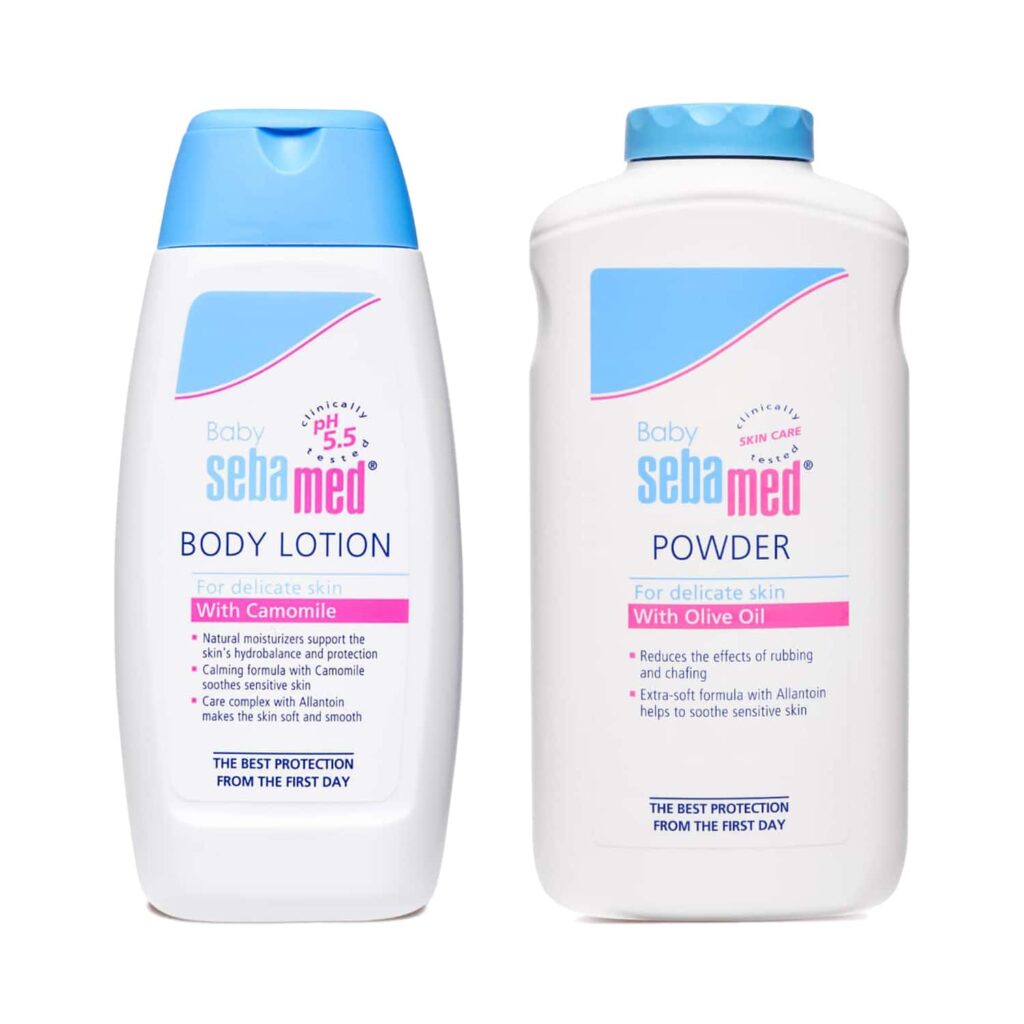 SebaMed Baby Powder (200 g) and Baby Lotion (100 ml) Combo - Sebamed