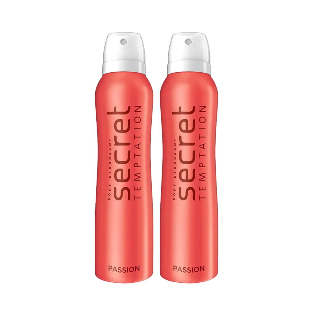 Secret Temptation Passion Daily Freshness Deodorant Body Spray (150 ml) (Pack of 2) Combo - Secret Temptation