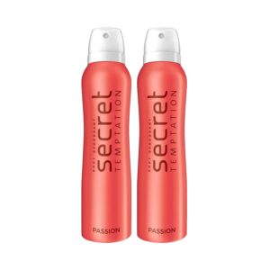 Secret Temptation Passion Daily Freshness Deodorant Body Spray (150 ml) (Pack of 2) Combo - Secret Temptation