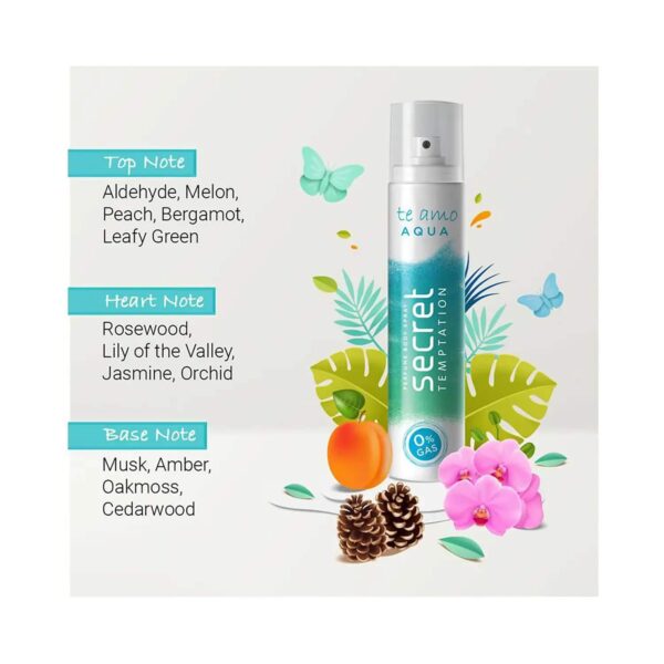 Secret Temptation Te Amo Aqua No Gas Perfume Body Mist (120ml) - Secret Temptation