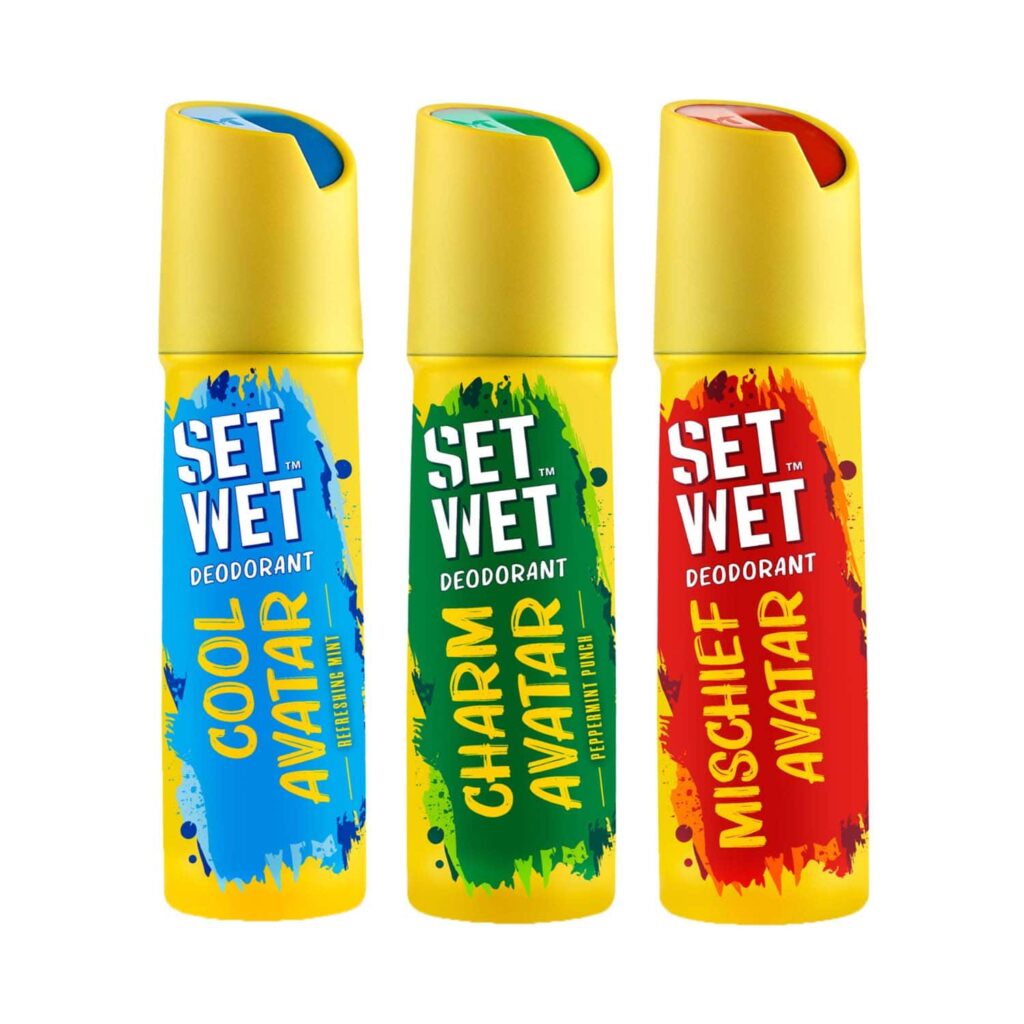Set Wet Cool Charm and Mischief Avatar Body Spray Perfume for Men (3 pcs) - Set Wet