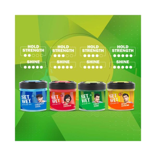 Set Wet Styling Hair Party Shine Gel for Men (250 g) - Set Wet