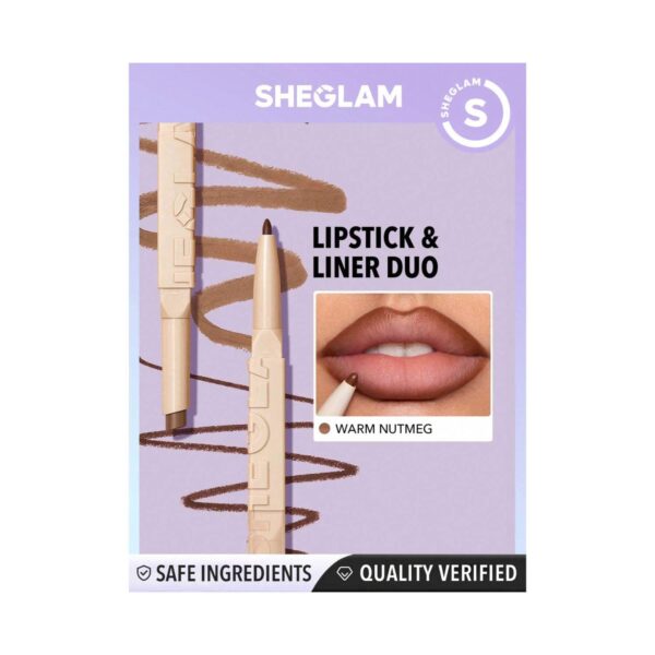 Sheglam Glam 101 Lipstick & Liner Duo - Warm Nutmeg (1.05 g) - Sheglam