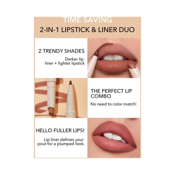 Sheglam Glam 101 Lipstick & Liner Duo - Warm Nutmeg (1.05 g) - Sheglam