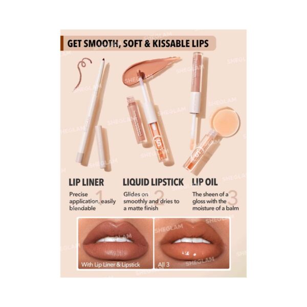 Sheglam Soft 90'S Glam Lip Liner and Lip Duo Set - Haute Cocoa (2 pcs) - Sheglam