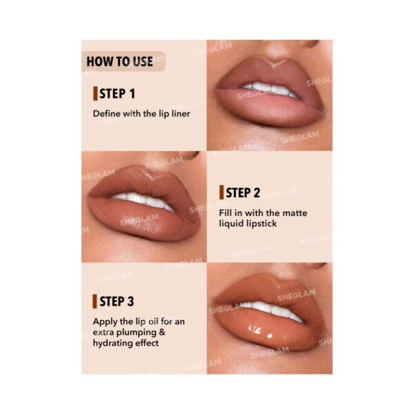 Sheglam Soft 90'S Glam Lip Liner and Lip Duo Set - Haute Cocoa (2 pcs) - Sheglam