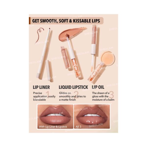 Sheglam Soft 90'S Glam Lip Liner and Lip Duo Set - Moody Taupe (2 pcs) - Sheglam