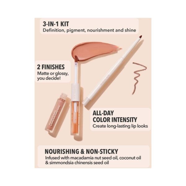 Sheglam Soft 90'S Glam Lip Liner and Lip Duo Set - Moody Taupe (2 pcs) - Sheglam