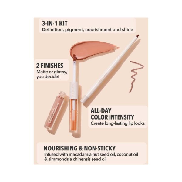 Sheglam Soft 90'S Glam Lip Liner and Lip Duo Set - Pouty Nude (2 pcs) - Sheglam