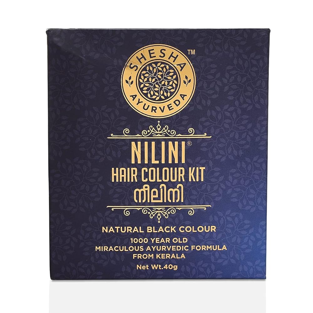 Shesha Ayurveda Nilini Hair Colour - Ayurvedic, No Ammonia, No Peroxide, No Perborates, No Bleach,Natural Black Colour (40g)