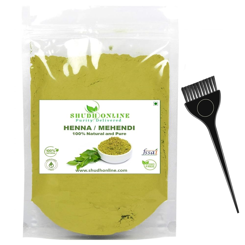 Shudh Online Organic Henna Powder for Hair Growth (200 Grams), Herbal Mehandi, Hena Powder for Hair, Mehendi, Natural black dye - Mehndi Hina - Rajasthani Mehandi for Women