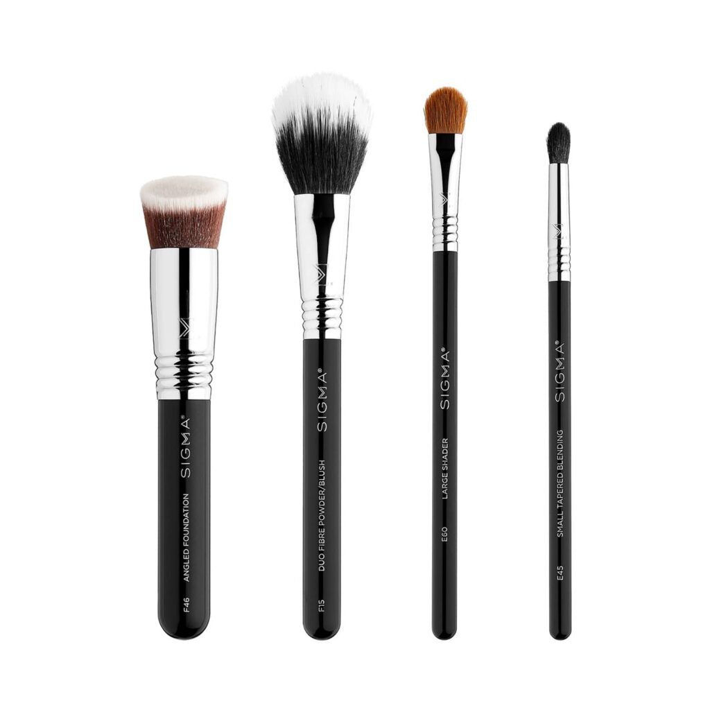 Sigma Beauty Complete Makeup Brush Set - Black, Silver (4Pcs) - Sigma Beauty
