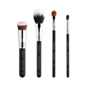 Sigma Beauty Complete Makeup Brush Set - Black, Silver (4Pcs) - Sigma Beauty