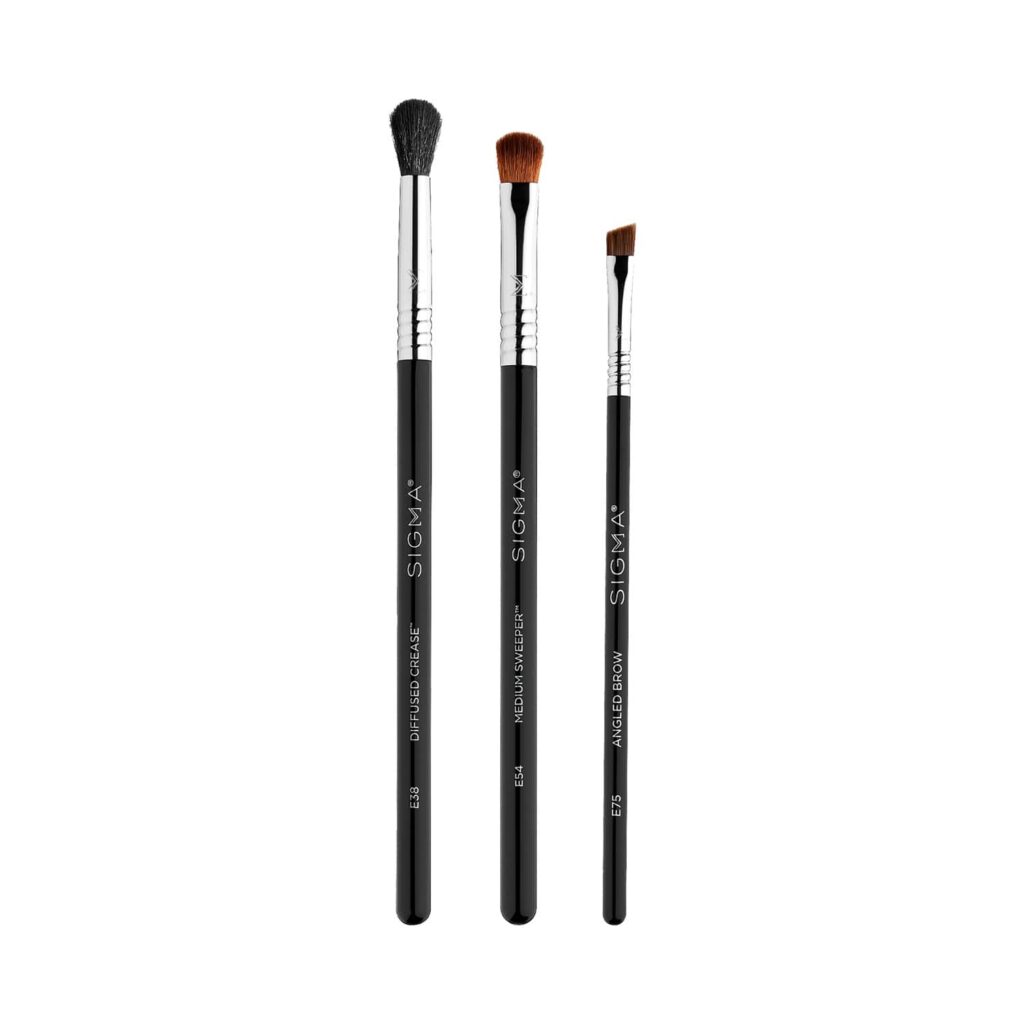 Sigma Beauty Perfect Eyes Brush Set - Black, Silver (3Pcs) - Sigma Beauty