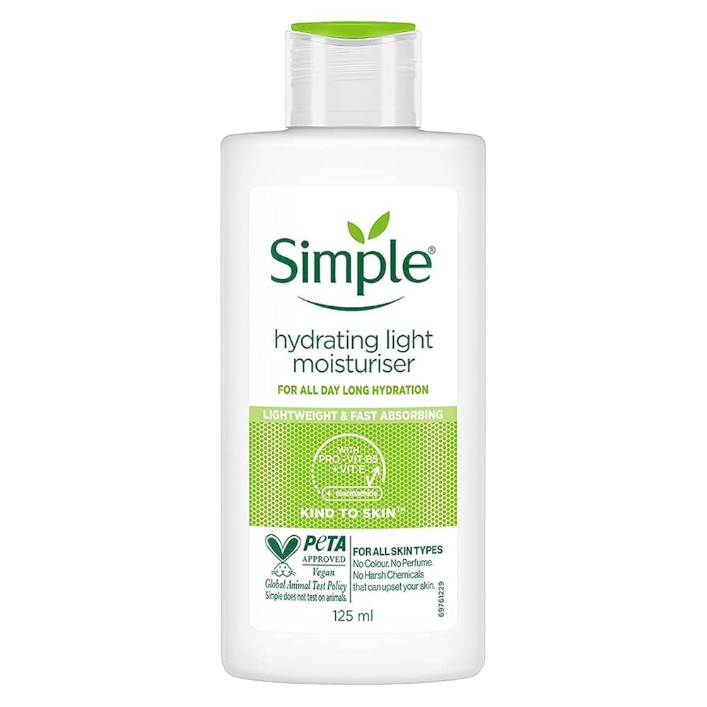 Simple Kind To Skin Hydrating Light Moisturiser Lotion 125ml | For All Day-Long Hydration | For All Skin types