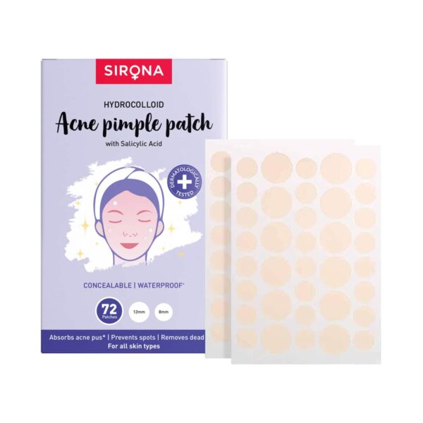 Sirona Natural Anti Acne & Pimple Face Patches & Bamboo Charcoal Nose Strips for Clear Skin Combo - Sirona