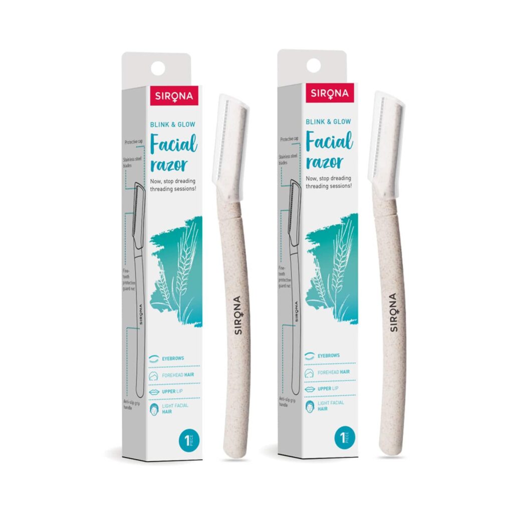 Sirona Reusable Eyebrow & Face Razor For Women (2Pcs) - Sirona