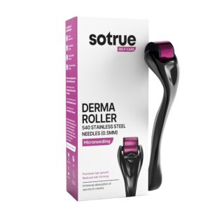 Sotrue Derma Roller For Hair Growth 0.5 mm With 540 Stainless Steel Needles | Repairs Damaged Hair, Activates Hair Follicles | Reduces Acne Scars | Safe & Effective To Use
