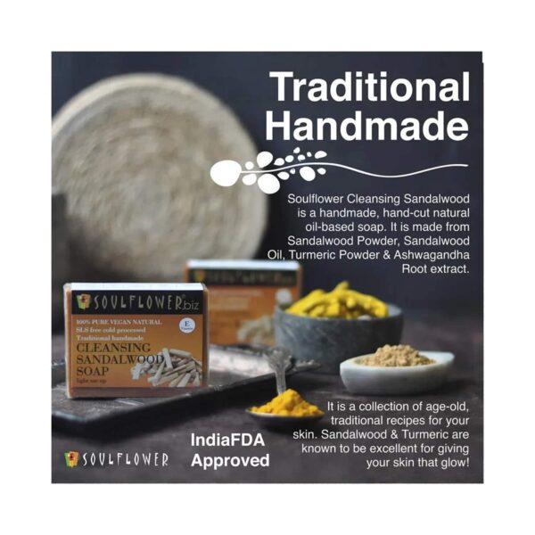 Soulflower Cleansing Sandalwood Soap - (150g) - Soulflower