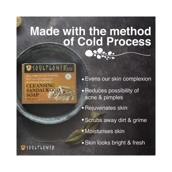 Soulflower Cleansing Sandalwood Soap - (150g) - Soulflower