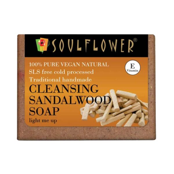 Soulflower Cleansing Sandalwood Soap - (150g) - Soulflower