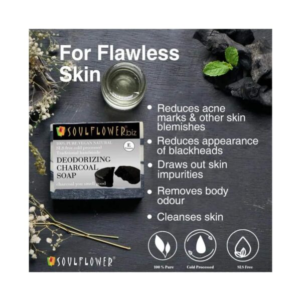 Soulflower Deodorizing Charcoal Soap - (150g) - Soulflower