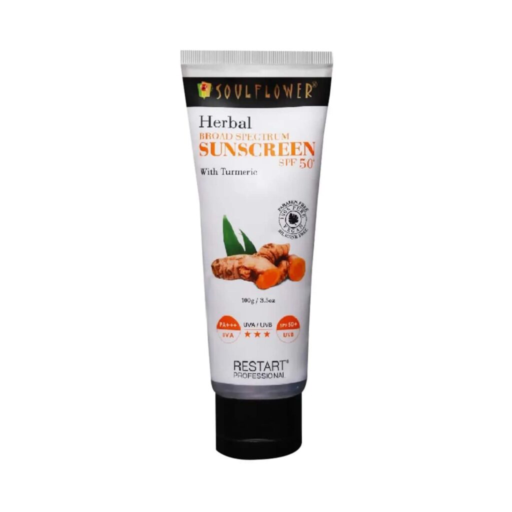 Soulflower Herbal Broad Spectrum Sunscreen SPF 50+ (100g) - Soulflower