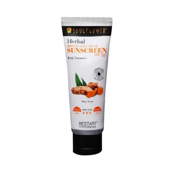 Soulflower Herbal Broad Spectrum Sunscreen SPF 50+ (100g) - Soulflower
