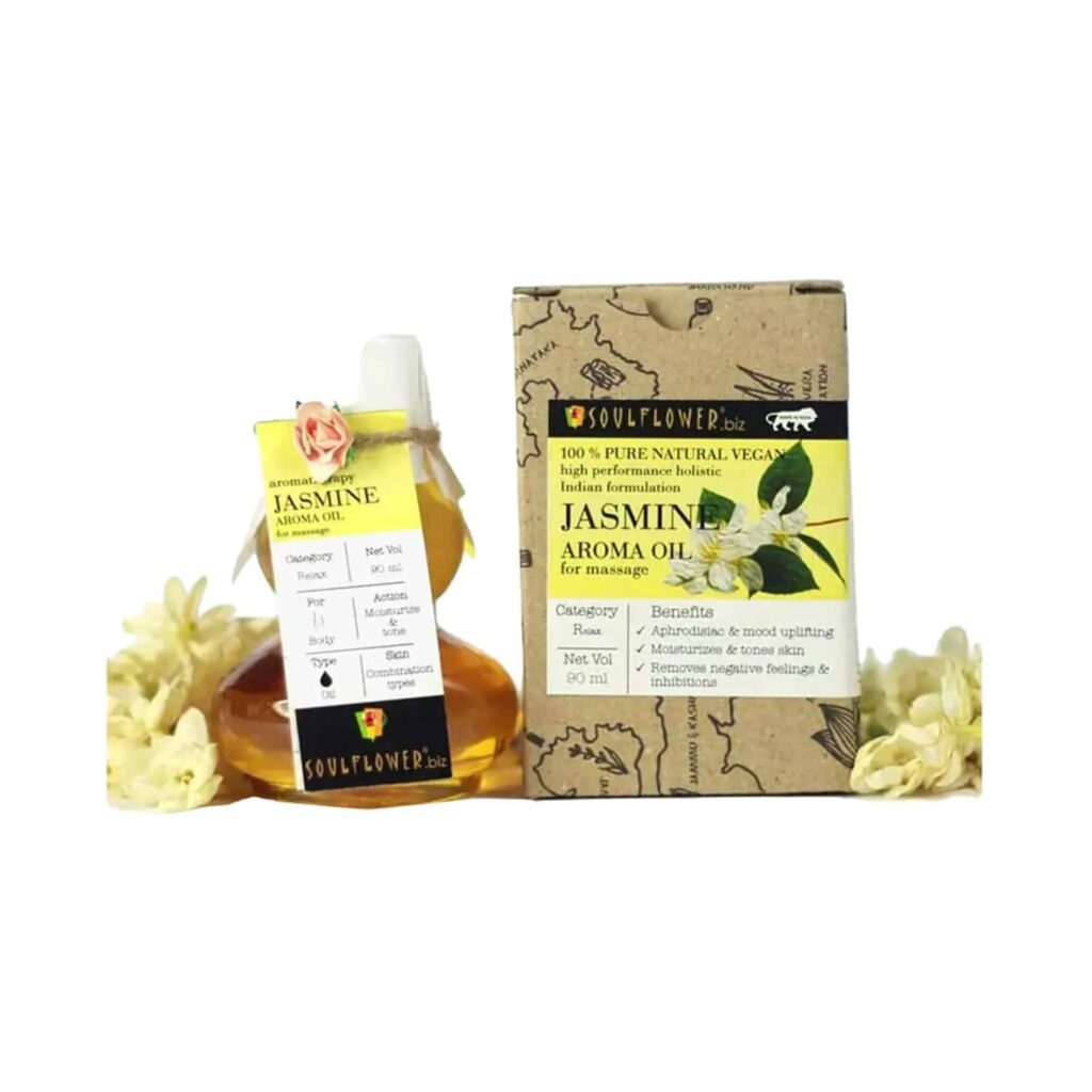 Soulflower Jasmine Aroma Massage Oil - (90ml) - Soulflower