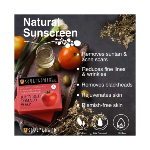 Soulflower Juicy Red Tomato Soap - (150g) - Soulflower