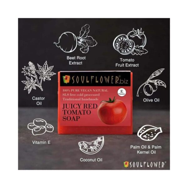 Soulflower Juicy Red Tomato Soap - (150g) - Soulflower