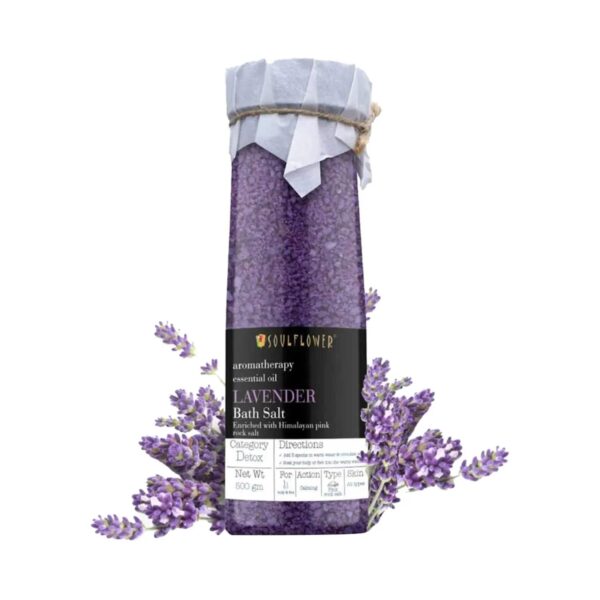 Soulflower Lavender Aroma Bath Salt (500 g) - Soulflower