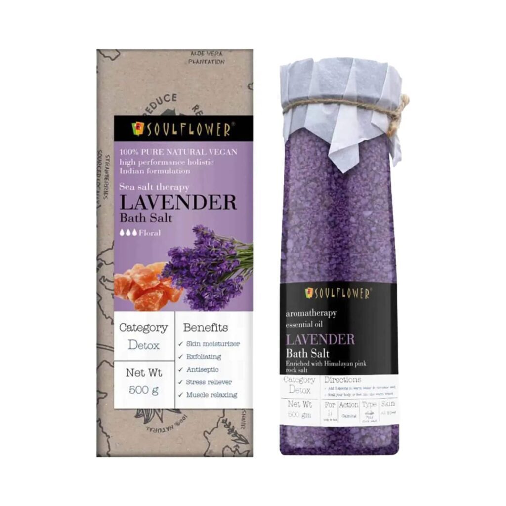 Soulflower Lavender Aroma Bath Salt (500 g) - Soulflower