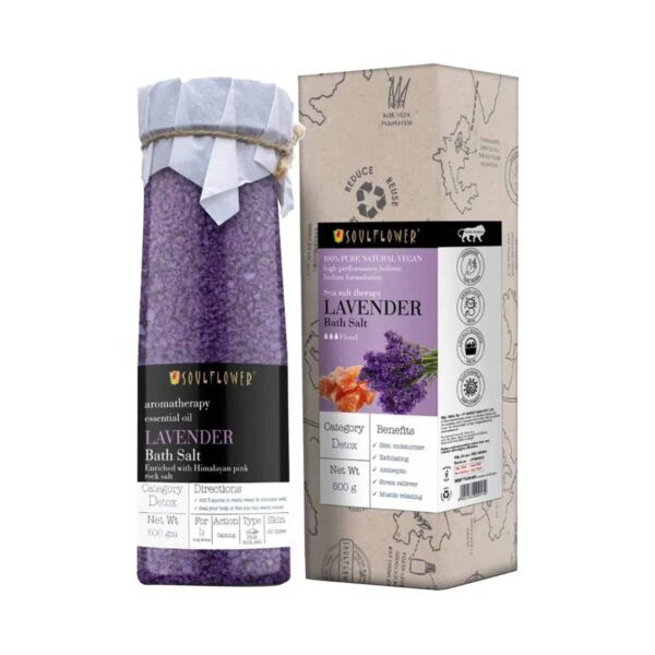 Soulflower Lavender Aroma Bath Salt (500 g) - Soulflower