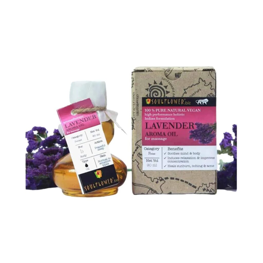 Soulflower Lavender Aroma Massage Oil - (90ml) - Soulflower