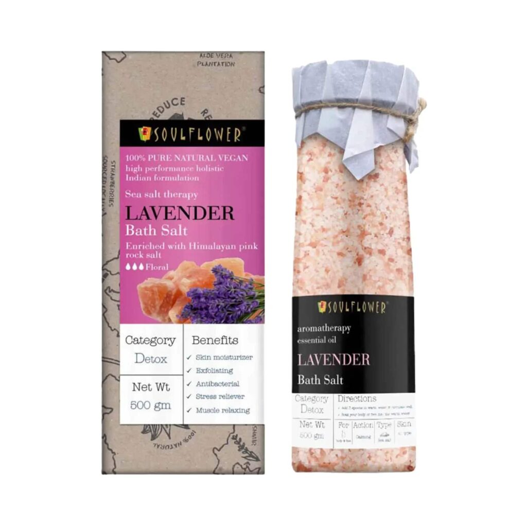 Soulflower Lavender With Himalayan Pink Rock Bath Salt (500 g) - Soulflower
