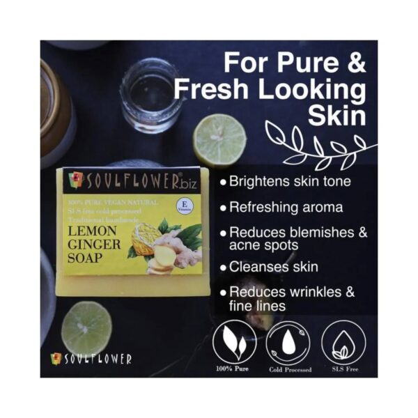 Soulflower Lemon Ginger Soap - (150g) - Soulflower