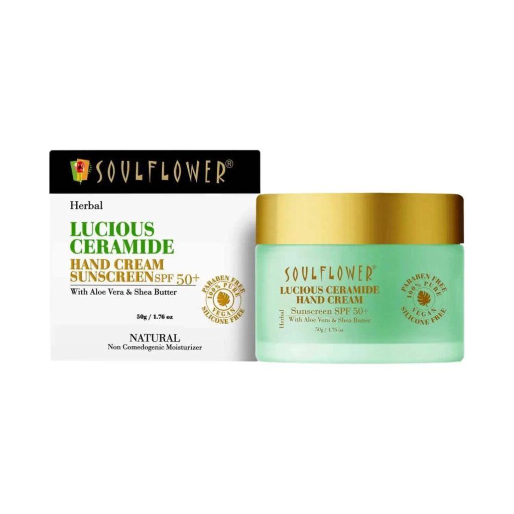 Soulflower Lucious Ceramide Hand Cream SPF 50+ (50g) - Soulflower
