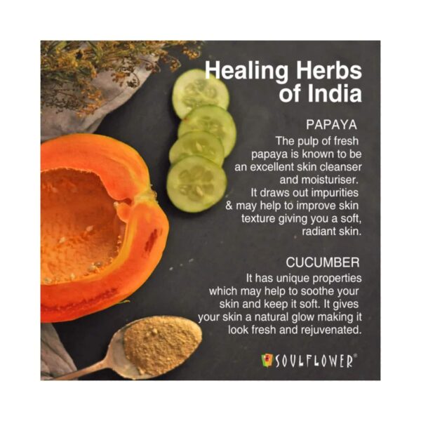 Soulflower Papaya Cucumber Soap - (150g) - Soulflower