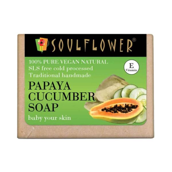 Soulflower Papaya Cucumber Soap - (150g) - Soulflower
