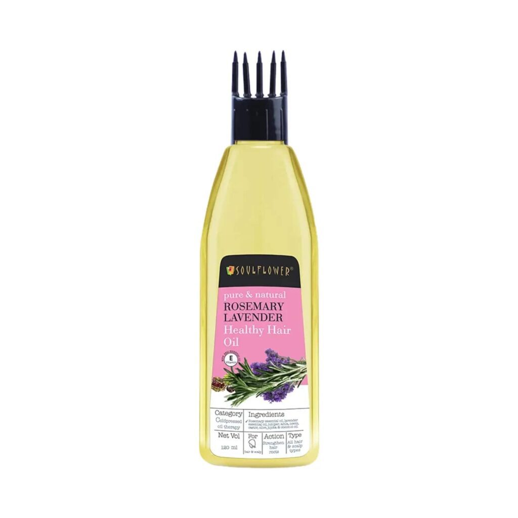 Soulflower Pure And Natural Rosemary Lavender Healthy Hair Oil (120ml) - Soulflower