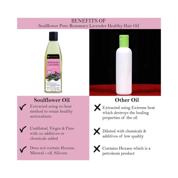 Soulflower Pure And Natural Rosemary Lavender Healthy Hair Oil (120ml) - Soulflower