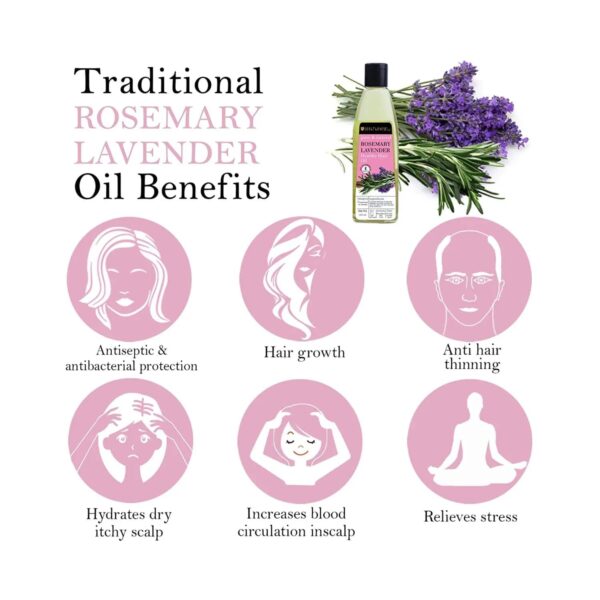 Soulflower Pure And Natural Rosemary Lavender Healthy Hair Oil (120ml) - Soulflower