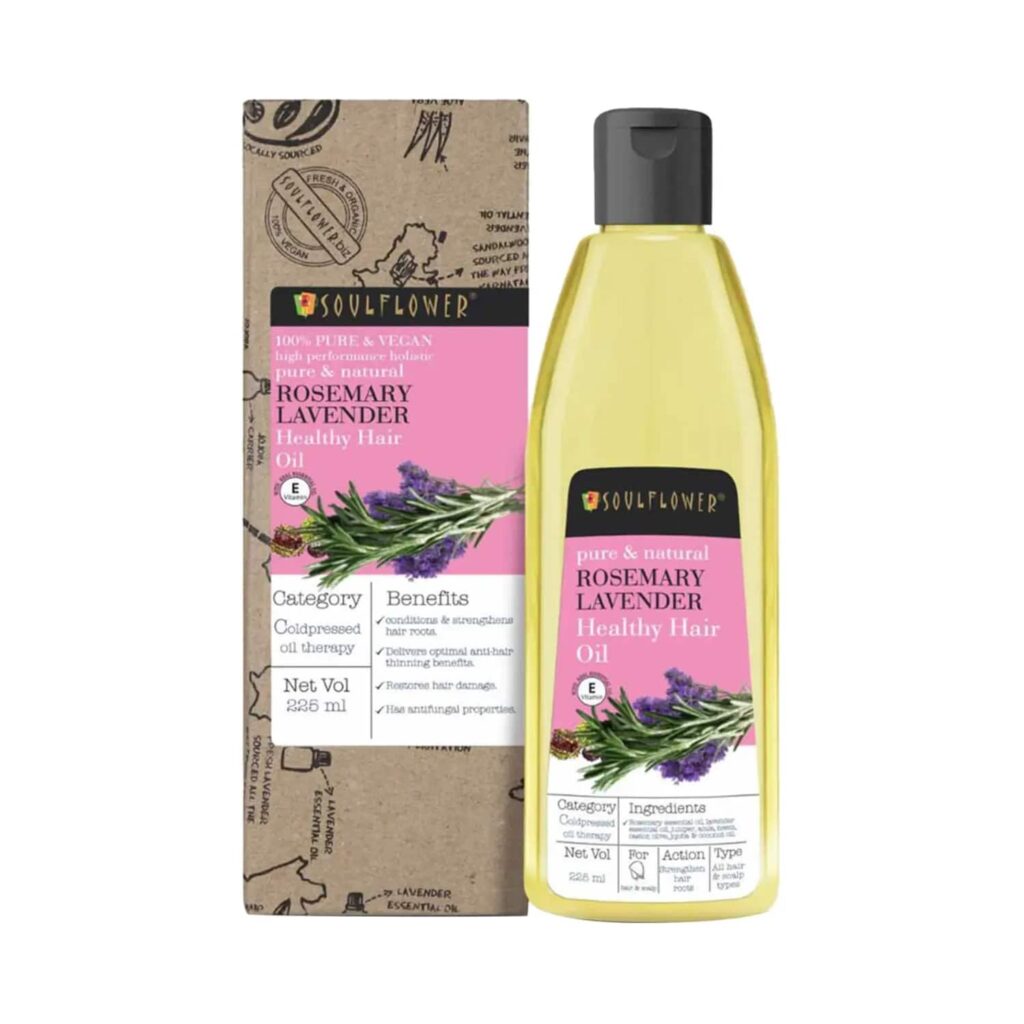 Soulflower Rosemary Lavender Healthy Hair Oil - (225ml) - Soulflower