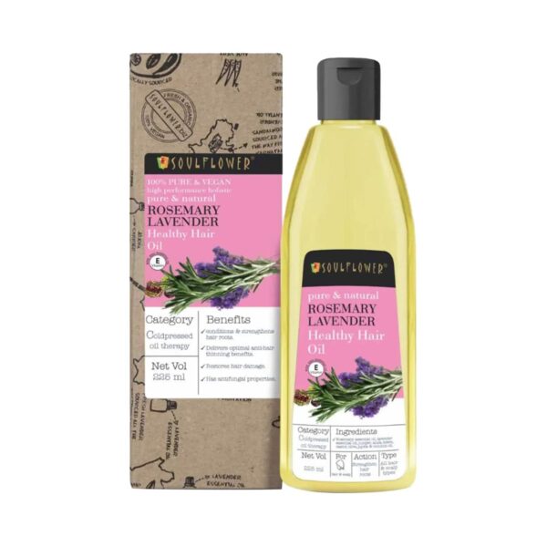 Soulflower Rosemary Lavender Healthy Hair Oil - (225ml) - Soulflower